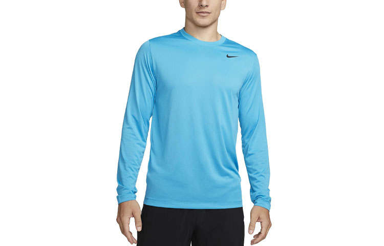 Nike Nike T Shirts Men's Laser Blue Crew Neck Moderate Straight Fit