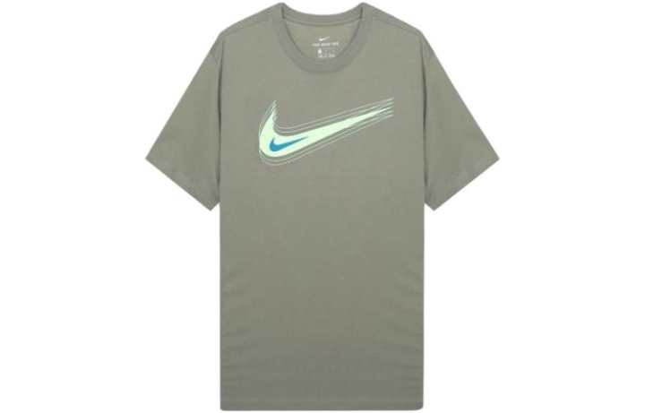 Nike Nike T Shirts Men's Light Green Crew Neck Moderate Straight Fit