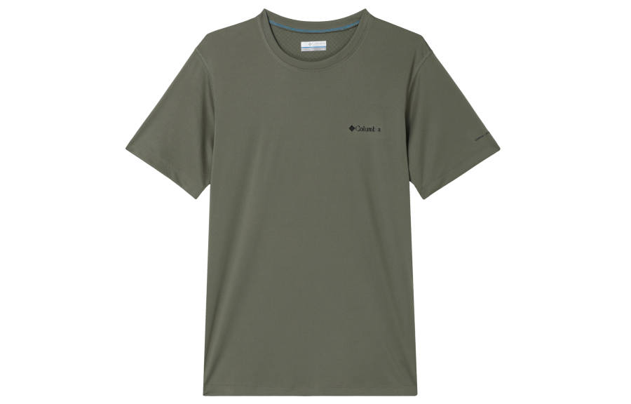 Columbia T Shirts Men's Stone Green Crew Neck Moderate Straight Fit