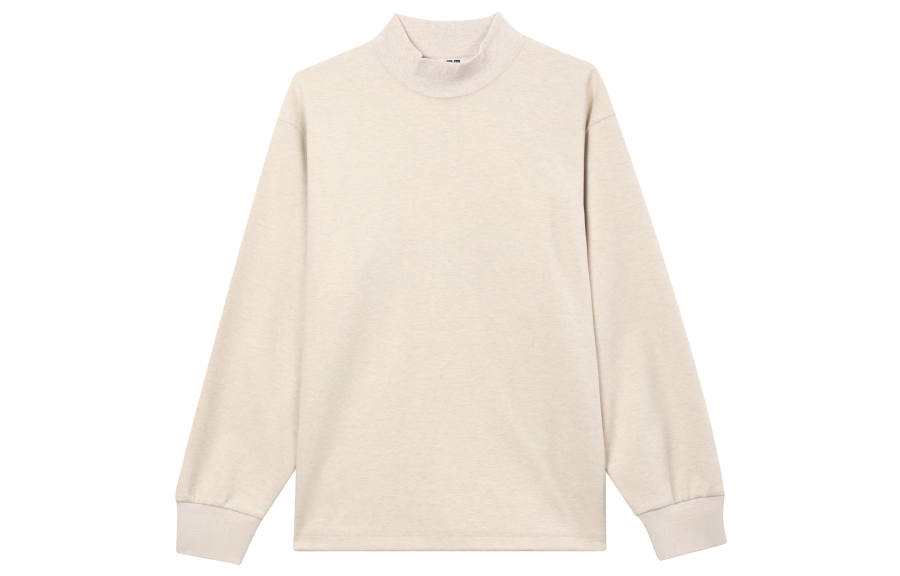 UNIQLO FW23 U T Shirts Unisex Light Beige Turtleneck Moderate