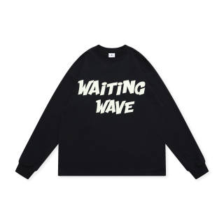 WAITINGWAVE T Shirts Unisex Crew Neck Moderate Straight Fit