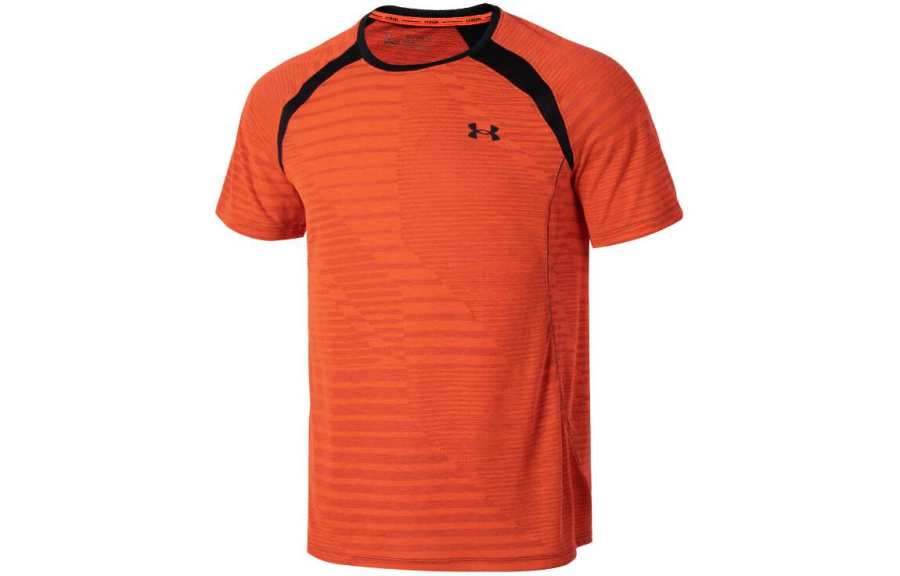Under Armour T Shirts Men's Red Crew Neck Moderate Straight Fit