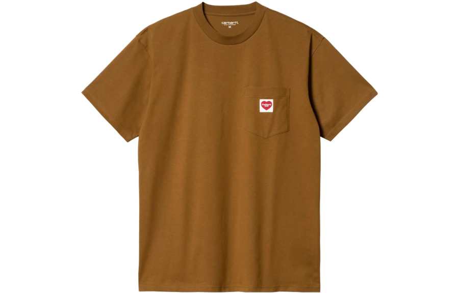 Carhartt WIP T Shirts Men's Brown Crew Neck Moderate Straight Fit