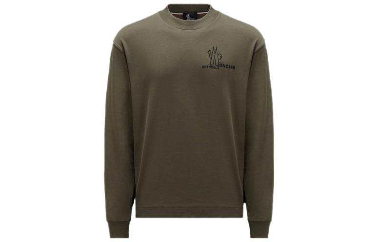 Moncler Grenoble T Shirts Men's Dark Green Crew Neck Moderate