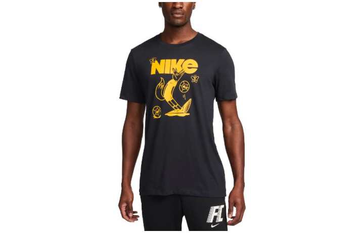 Nike Nike T Shirts Men's Black Crew Neck Moderate Straight Fit