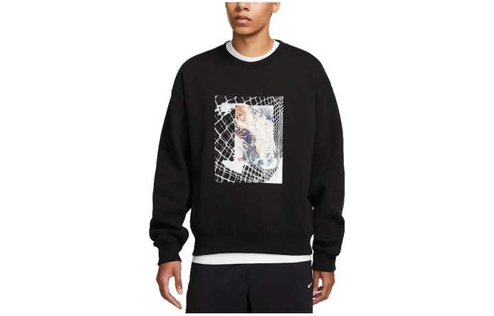 Nike Nike T Shirts Men's Black Crew Neck Moderate Straight Fit