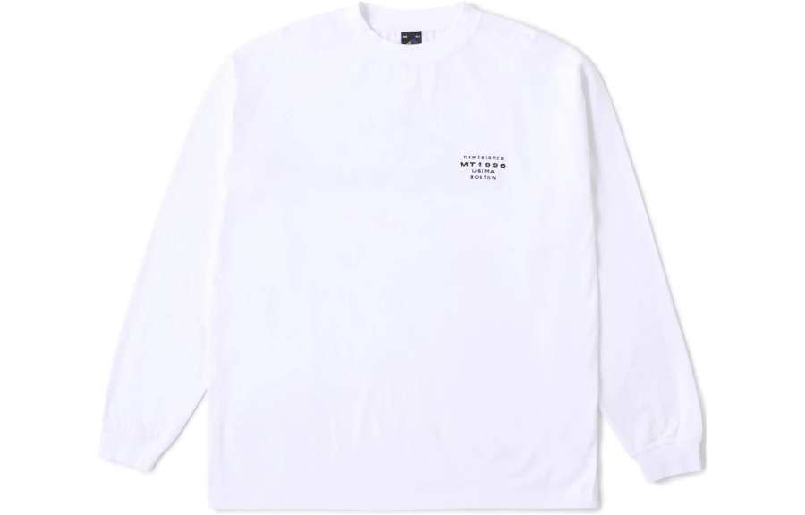 New Balance New Balance T Shirts Men's White Crew Neck Moderate Straight Fit