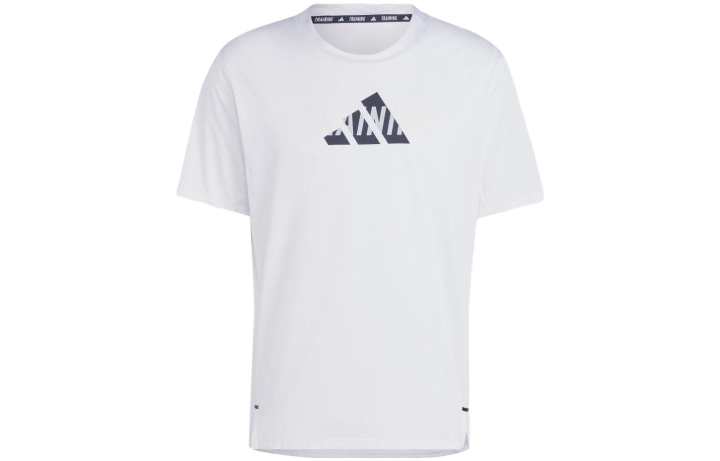 Adidas Adidas T Shirts Men's White Crew Neck Moderate Straight Fit