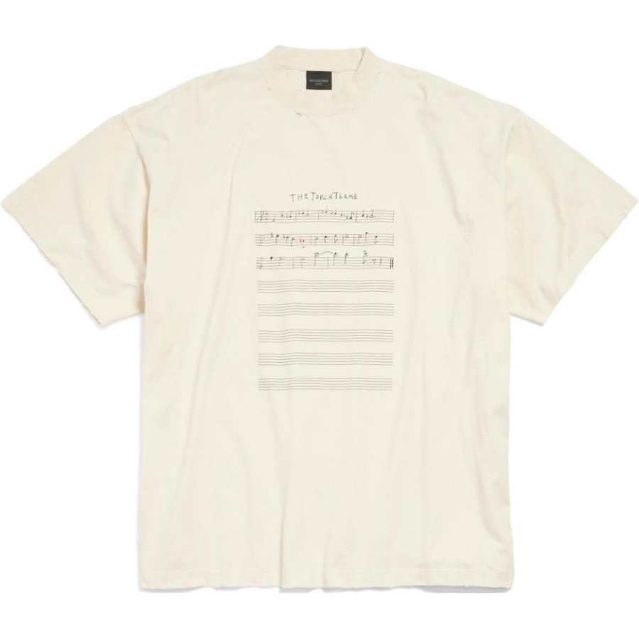 Balenciaga SS24 T Shirt Loose Fit Men's Beige