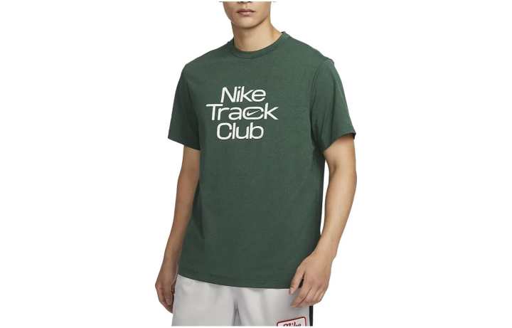 Nike Nike T Shirts Men's Fir Green Crew Neck Moderate Straight Fit