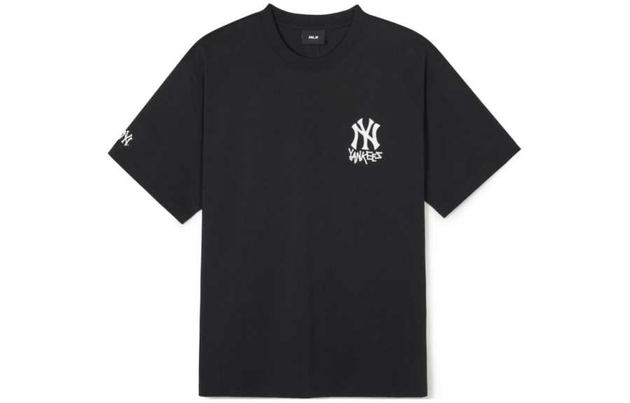 MLB New York Yankees T Shirts Unisex Black Crew Neck Moderate