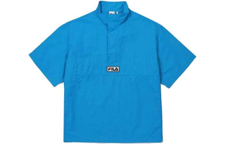 FILA T Shirts Men's Ocean Blue Stand Collar Moderate