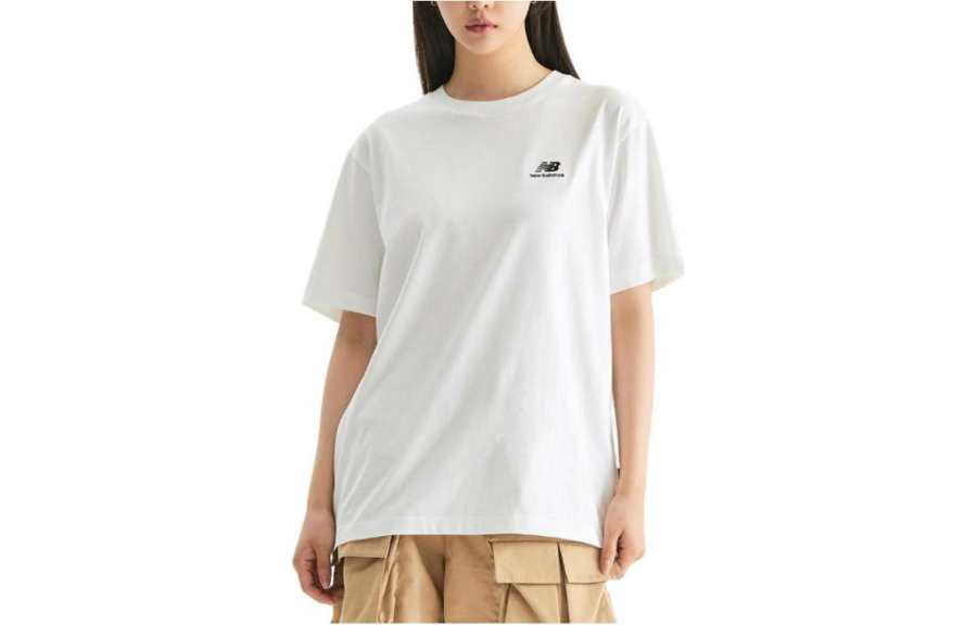 New Balance New Balance T Shirts Unisex White Crew Neck Moderate Straight Fit