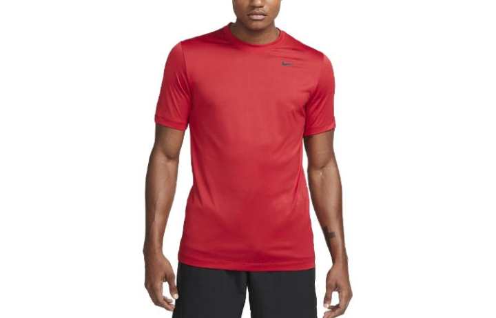 Nike Nike Dri Fit T Shirts Men's Gym Red Crew Neck Moderate Straight Fit