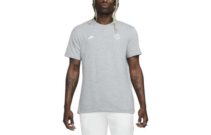 Nike Nike T Shirts Men's Gray Crew Neck Moderate Straight Fit