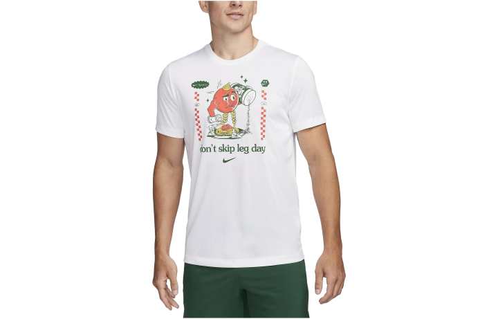 Nike Nike T Shirts Men's White Crew Neck Moderate Straight Fit