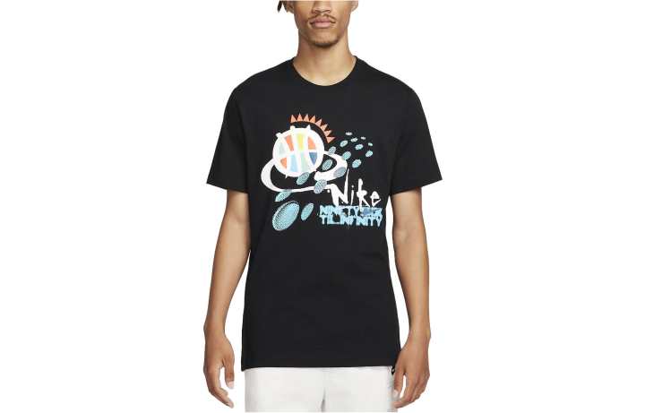 Nike Nike T Shirts Men's Black Crew Neck Moderate Straight Fit