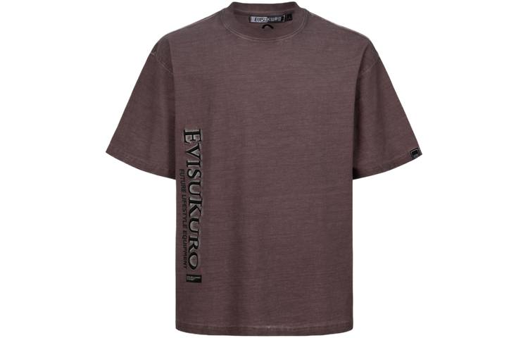 EVISU T Shirts Men's Fuchsia Crew Neck Moderate Straight Fit