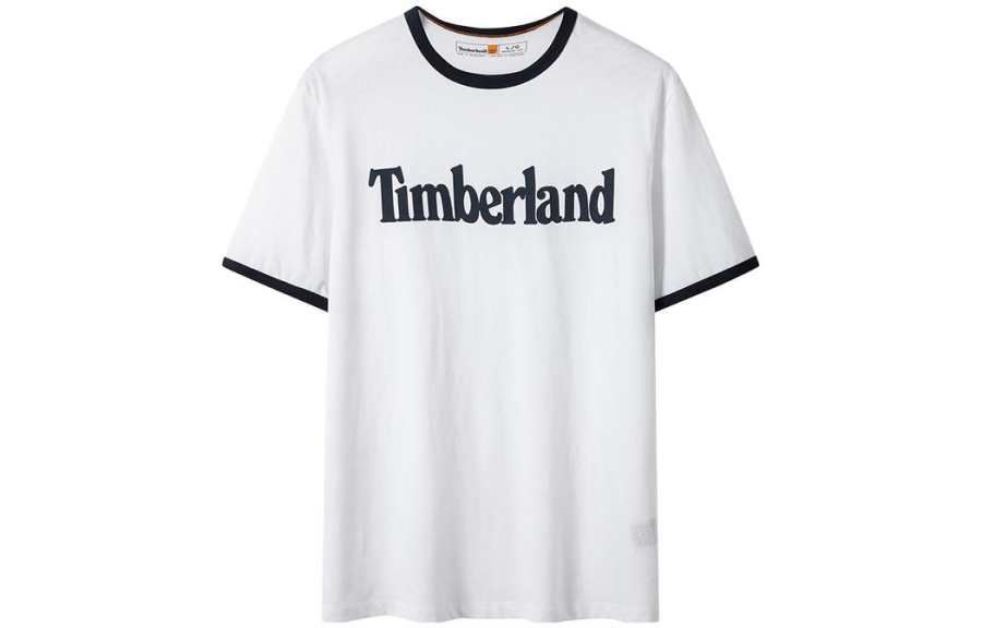 Timberland T Shirts Men's White Crew Neck Moderate Straight Fit