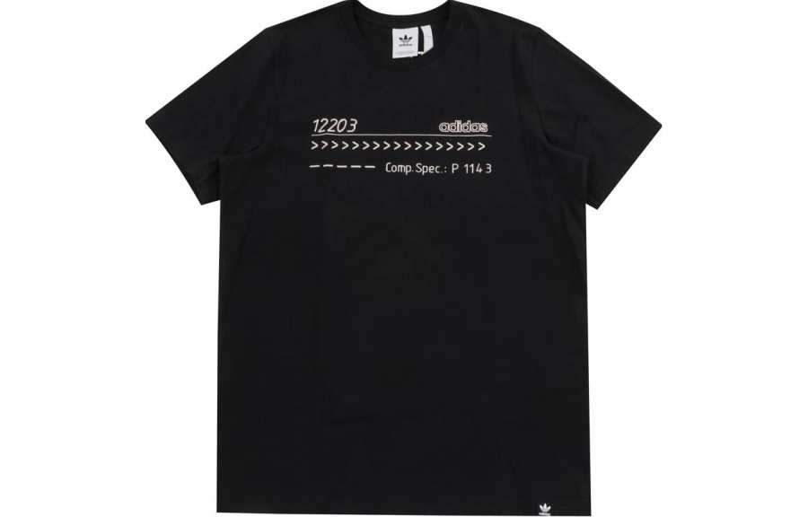 Adidas Originals T Shirts Men's Black Crew Neck Moderate Straight Fit