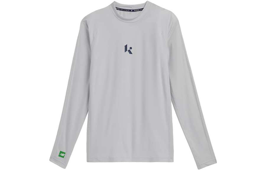 New Balance New Balance T Shirts Men's Light Gray Crew Neck Moderate Straight Fit