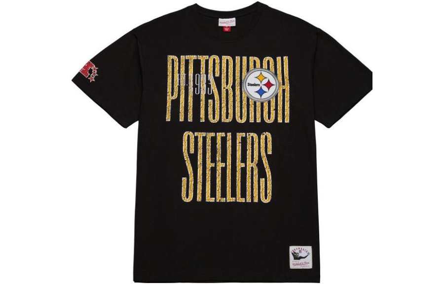 Mitchell Ness Mitchell Ness T Shirts Men's Black Crew Neck Moderate