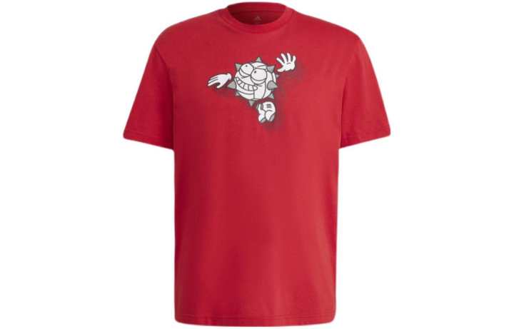 Adidas Adidas T Shirts Men's Red Crew Neck Moderate Straight Fit