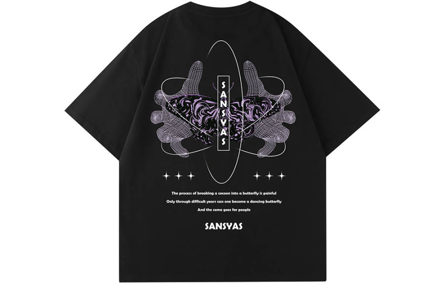 SANSYAS T Shirts Unisex Crew Neck Moderate Straight Fit