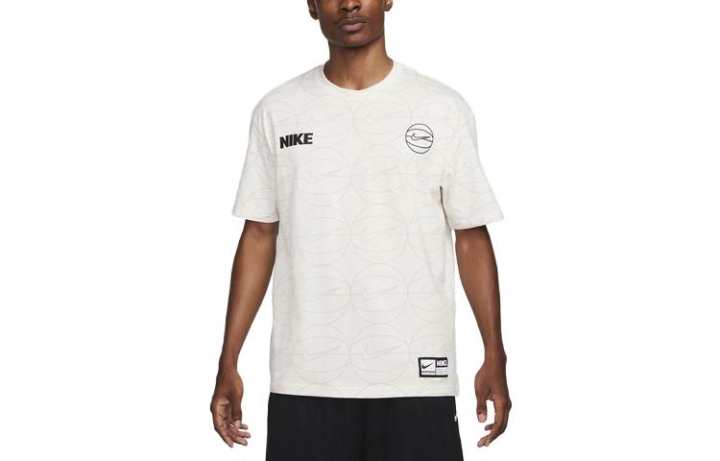 Nike Nike T Shirts Men's Ivory Crew Neck Moderate Straight Fit