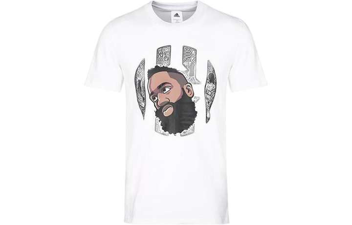 Adidas Adidas T Shirts Men's White Crew Neck Moderate Straight Fit
