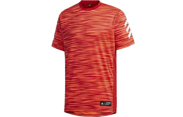 Adidas Adidas T Shirts Men's Red Crew Neck Moderate Straight Fit