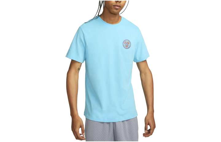 Nike Nike T Shirts Men's Blue Crew Neck Moderate Straight Fit