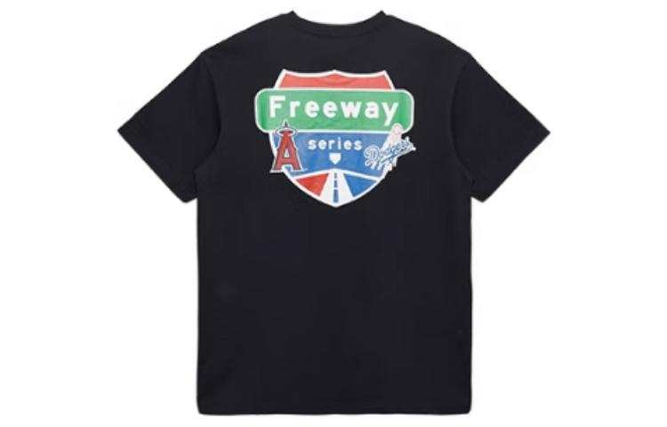 New Era Los Angeles Dodgers T Shirts Unisex Black Crew Neck Moderate Straight Fit