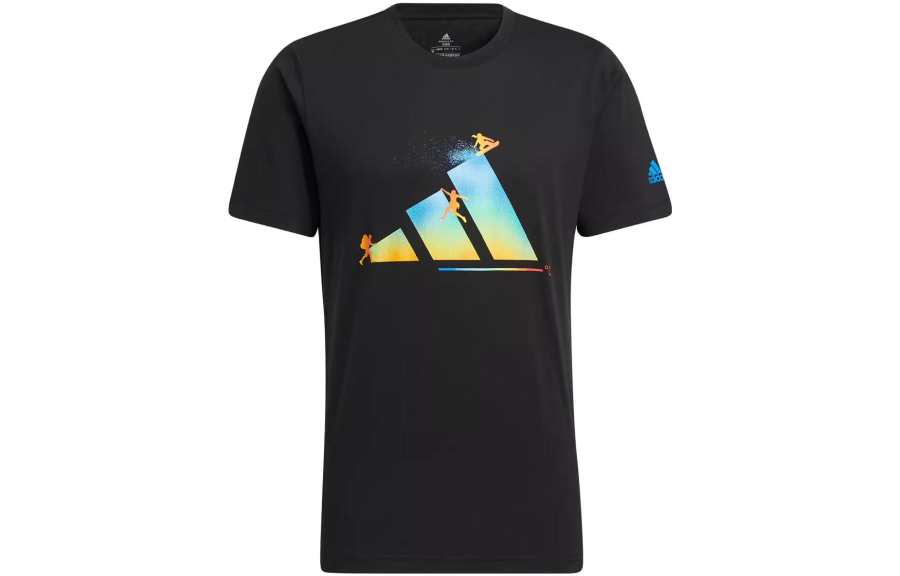 Adidas Adidas T Shirts Men's Black Crew Neck Moderate Straight Fit