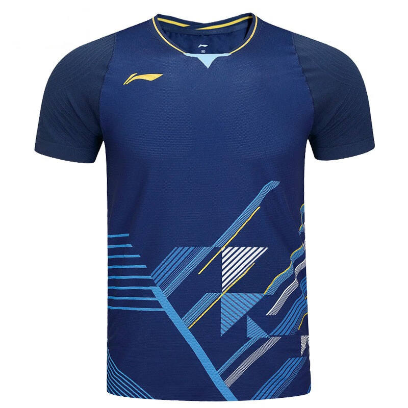 Li-Ning Li Ning Badminton Collection Badminton Jerseys Men's Blue Crew Neck Moderate Straight Fit