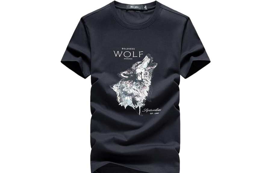 SEPTWOLVES SEPTWOLVES T Shirts Men's Crew Neck Thin Straight Fit