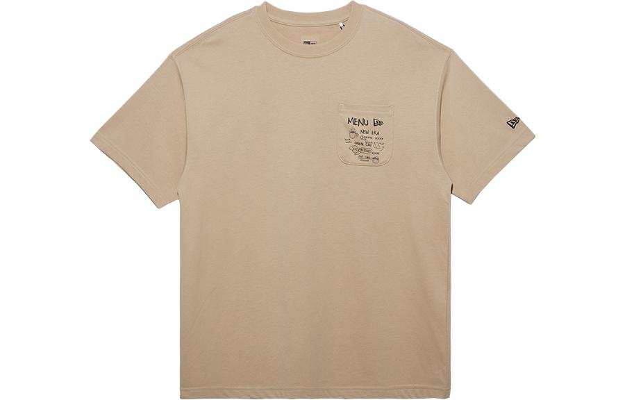 New Era T Shirts Unisex Khaki Crew Neck Moderate