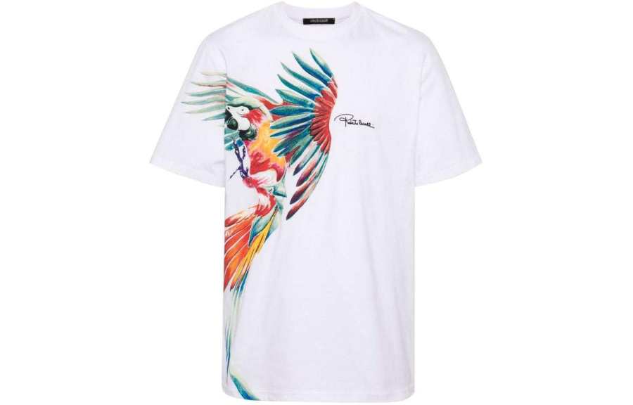 Roberto Cavalli Parrot print Cotton T shirt