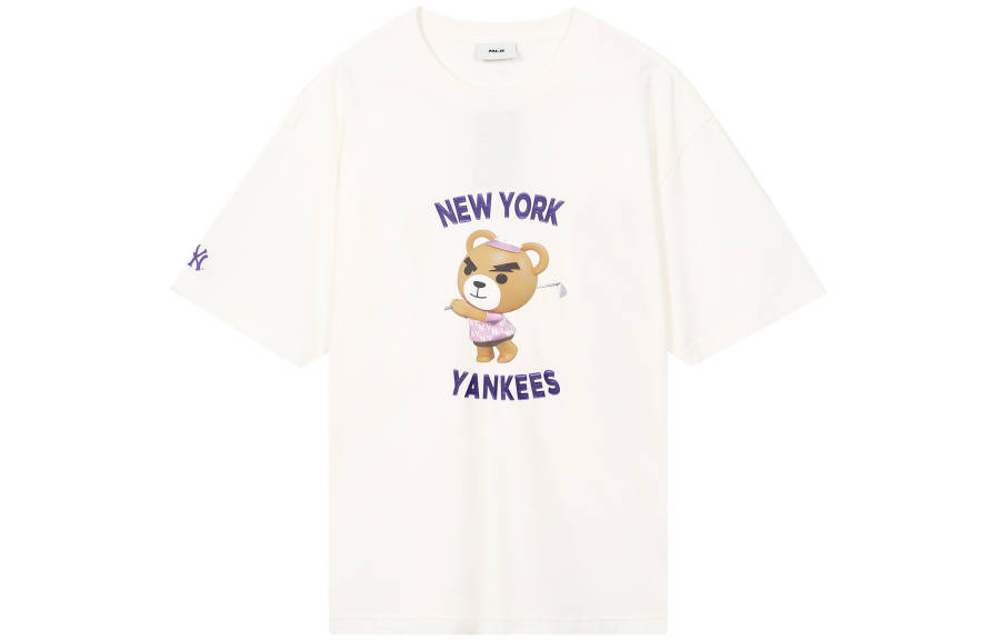 MLB New York Yankees T Shirts Unisex White Crew Neck Moderate Straight Fit