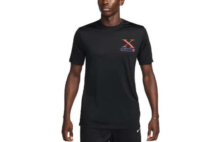 Nike Nike T Shirts Men's Black Crew Neck Moderate Straight Fit