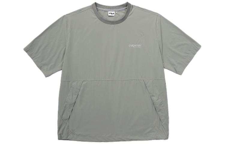 FILA T Shirts Unisex Gray Crew Neck Moderate Straight Fit