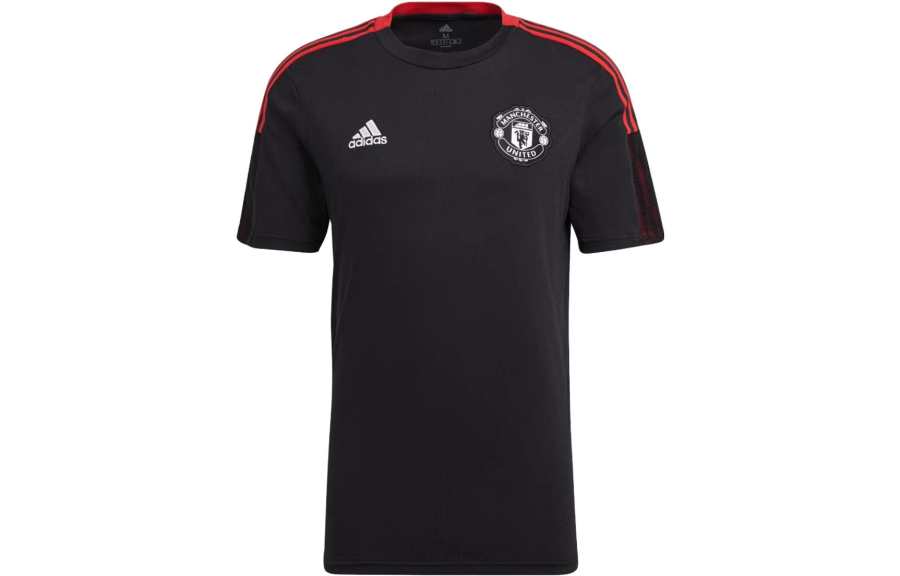 Adidas Adidas MUFC T Shirts Men's Black Crew Neck Moderate Straight Fit