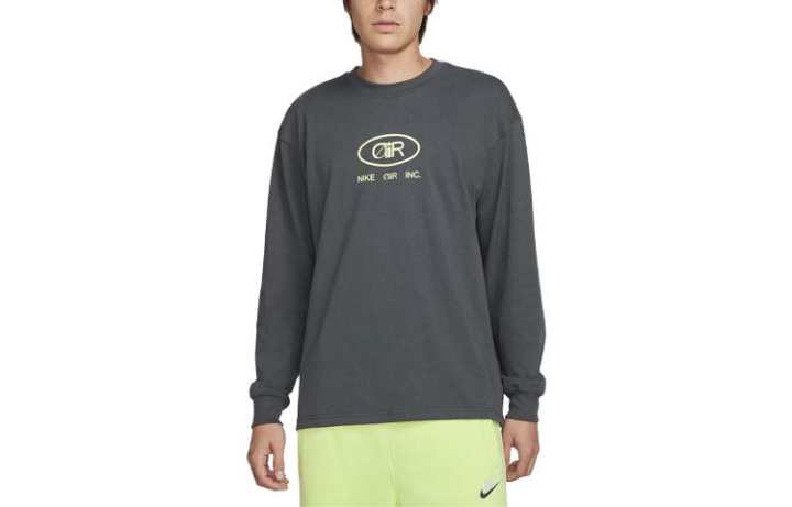 Nike Nike T Shirts Men's Anthracite Crew Neck Moderate Straight Fit