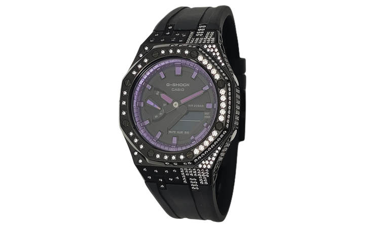 CASIO CASIO Custom Collection Electronic Movement Fluoroelastomer Strap Watch Men's Watches Black Dial