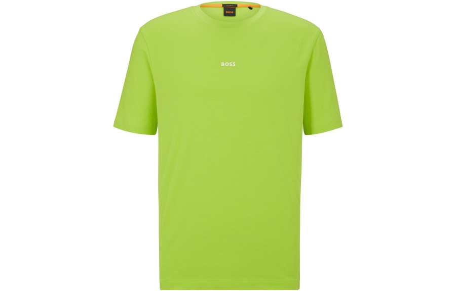 HUGO BOSS T Shirts Men's Green Crew Neck Moderate Straight Fit