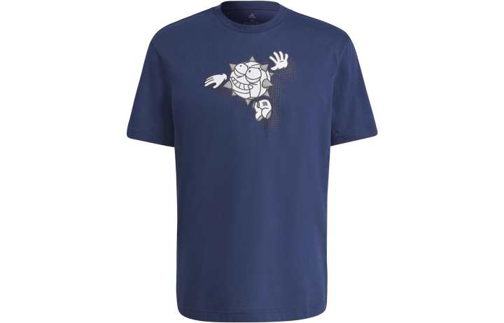Adidas Adidas T Shirts Men's Blue Crew Neck Moderate Straight Fit