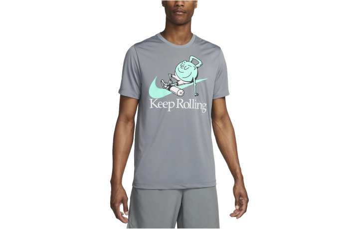 Nike Nike T Shirts Men's Gray Crew Neck Moderate Straight Fit