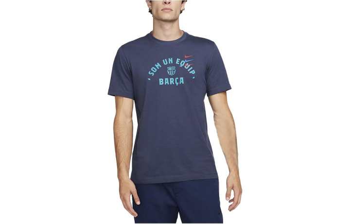 Nike Nike T Shirts Men's Blue Crew Neck Moderate Straight Fit