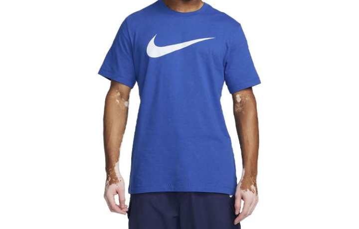 Nike Nike T Shirts Men's Blue Crew Neck Moderate Straight Fit