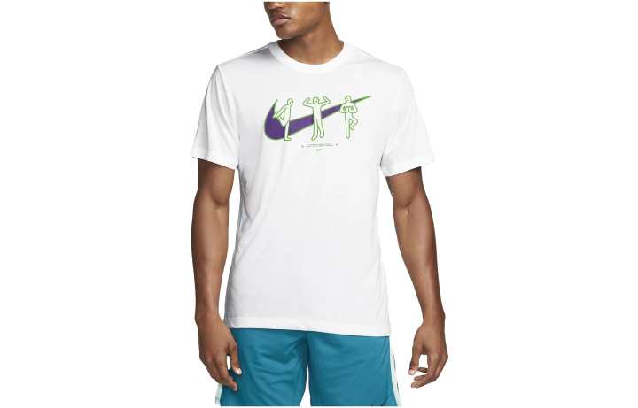 Nike Nike T Shirts Men's White Crew Neck Moderate Straight Fit